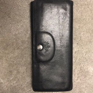 Black, leather Longchamp wallet